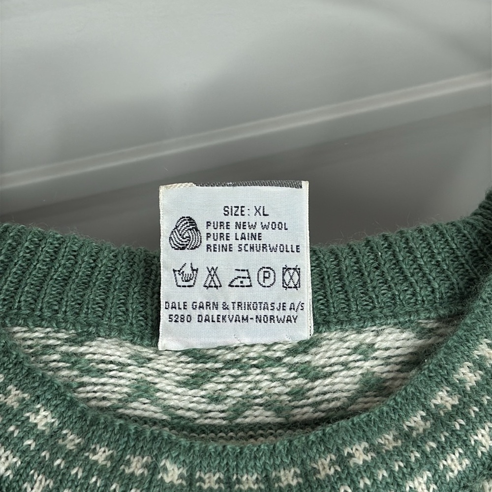 Dale of Norway Green and White Nordic Crewneck Sweater - Picture 3 of 5